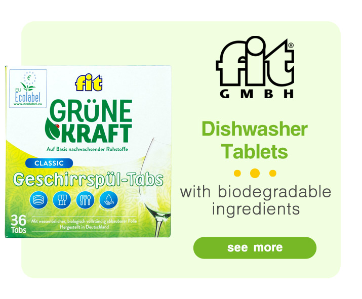 Biodegradable dishwashing detergents from Fit