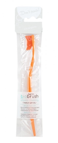 Βιοδιασπώμενη οδοντόβουρτσα - πορτοκαλιά, berlin biobrush,  1 pcs