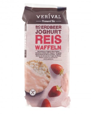 Strawberry yogurt rice cakes - organic 
, Verival, 100 γρ.