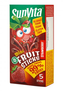 Strawberry flavored fruit sticks, mini